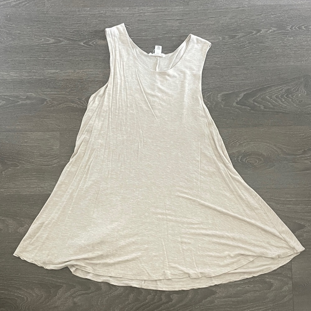 Sleeveless Cream Jersey Sun Dress